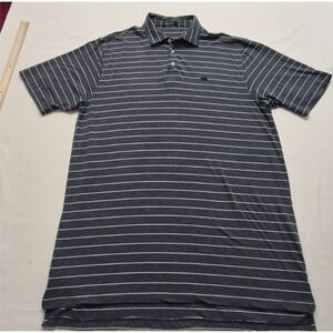Southern Marsh men's blue/gray striped polo shirt 2XL duck logo Bamboo/Cotton